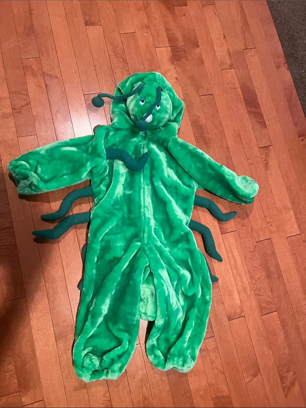Green Plush caterpillar Costume for Kids - Cozy Hooded One-Piece